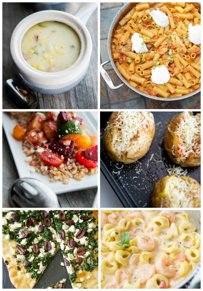 Collage of 30 Meatless Meals 