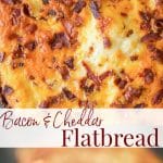 Bacon and Cheddar Flatbread made with your favorite pizza dough, crispy crumbled bacon and shredded sharp Cheddar cheese with a creamy horseradish sauce.
