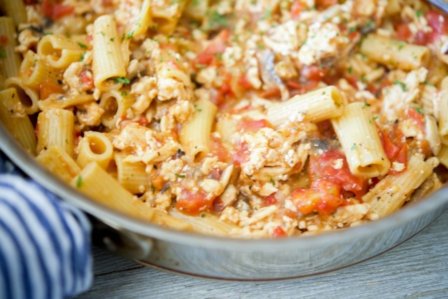 Italian Ground Chicken Pasta Skillet