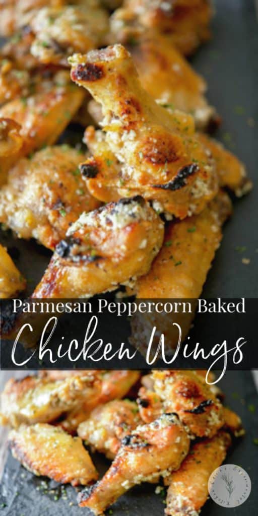 Parmesan Peppercorn Baked Chicken Wings collage