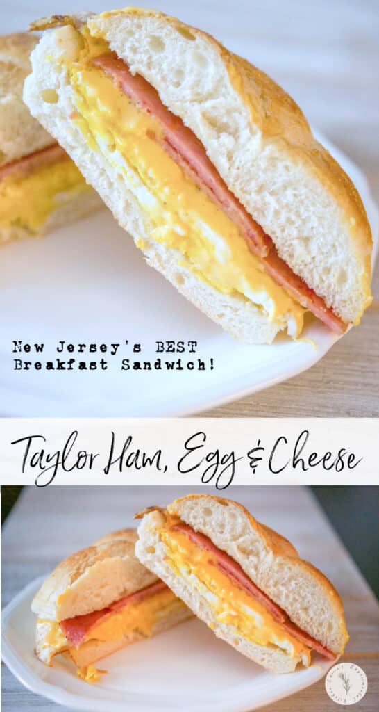 Taylor Ham, Egg and Cheese on a Hard Roll is THE BEST and most popular New Jersey breakfast sandwich in the state!