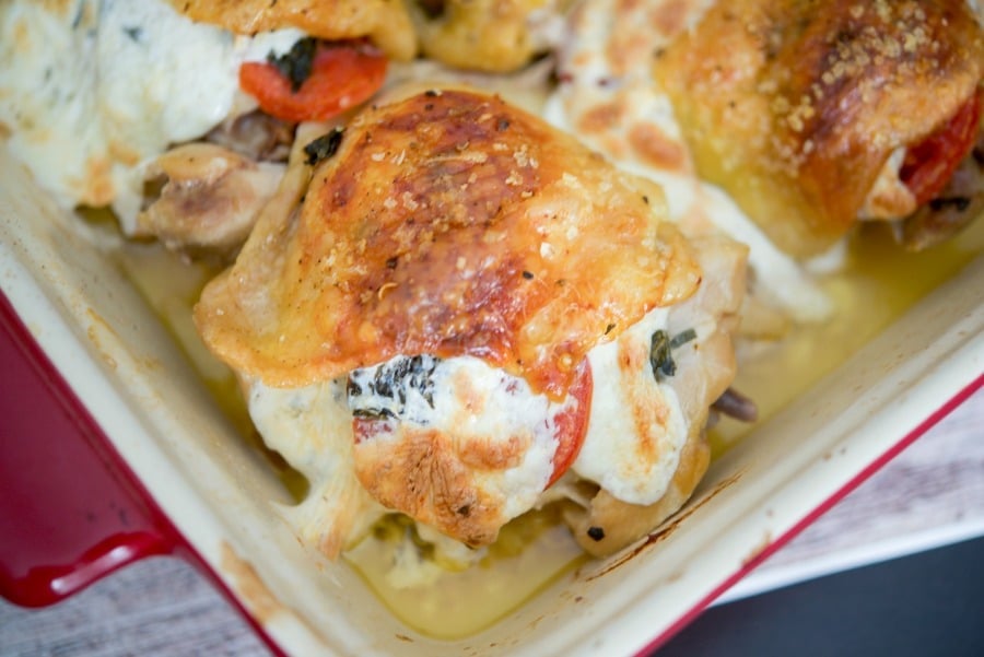 Caprese Stuffed Chicken Thighs