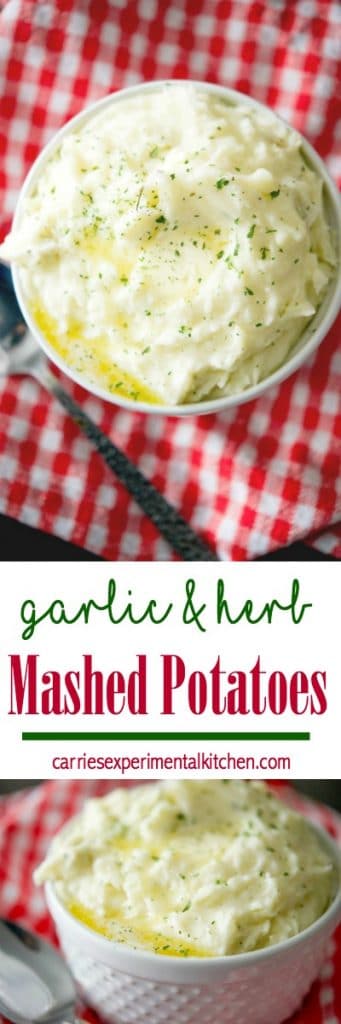 Garlic and Herb Mashed Potatoes collage photo.