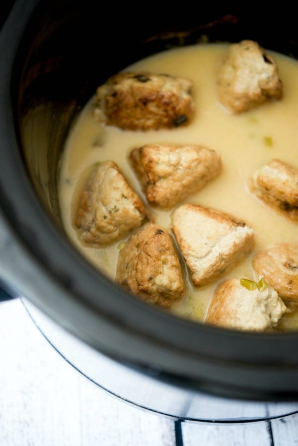 Coconut Lime Chicken Meatballs in a crock pot. 