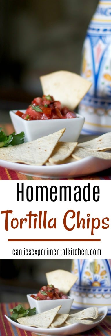 By making your own crispy Homemade Tortilla Chips, you can control the fat content; especially when using a cooking spray in lieu of deep frying. #chips #snacks