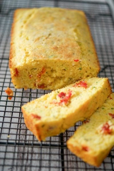 Italian Cornbread sliced