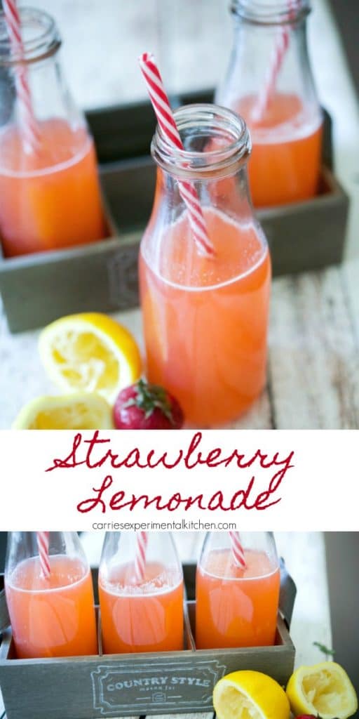 A collage photo of Strawberry Lemonade