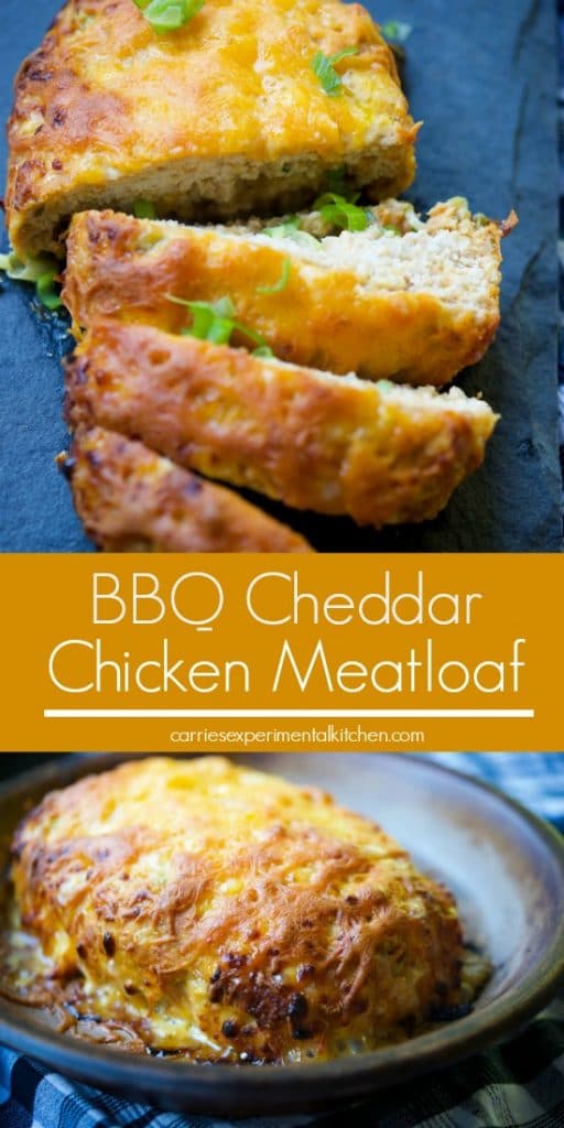 BBQ Cheddar Chicken Meatloaf made with extra lean ground chicken, your favorite bbq sauce, shredded cheddar cheese and gluten free breadcrumbs.