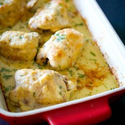 Baked Chicken Thighs in a Horseradish Cream Sauce