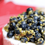 Blueberries, pistachios and honey top creamy Brie cheese; then covered with refrigerated crescent dough and baked until golden brown.