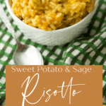 collage photo sweet potato risotto
