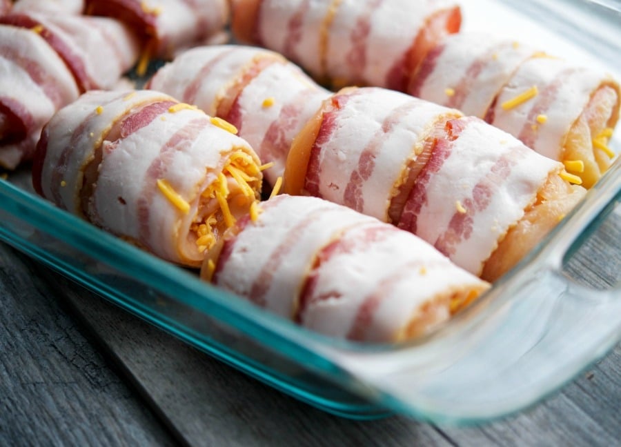 Cheddar Bacon Wrapped Chicken