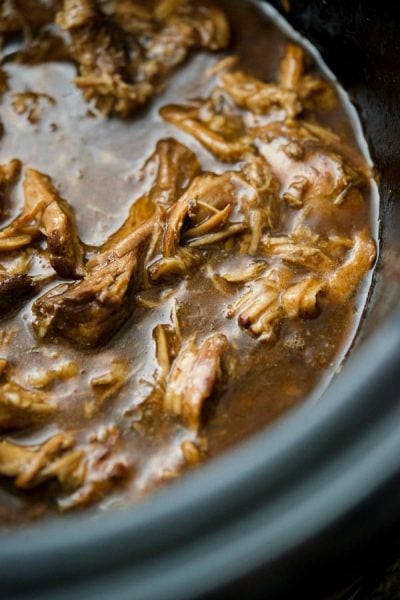 A close up of Garlic and Rosemary Pork Shoulder