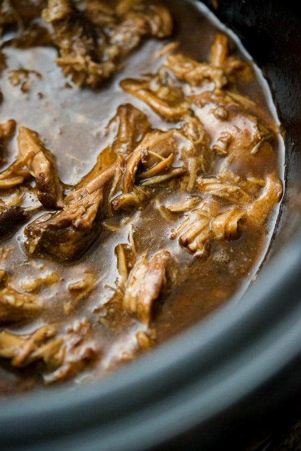 A close up of Garlic and Rosemary Pork Shoulder