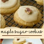 Maple Sugar Cookies coated with a maple syrup glaze and pecans collage photo. 