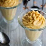 This Pumpkin Mousse made with egg whites, pumpkin puree, and heavy cream is deliciously light, airy and makes the perfect Fall snack.