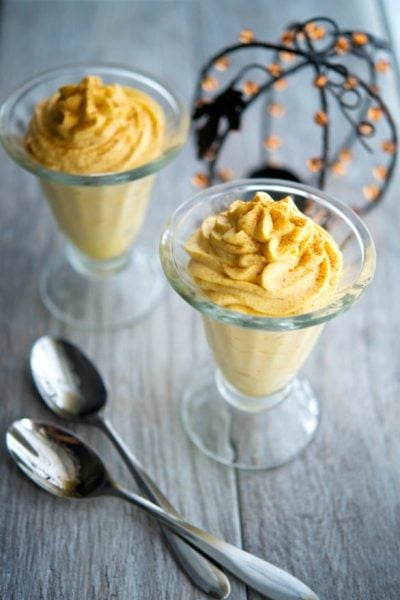 Pumpkin Mousse on a wooden table