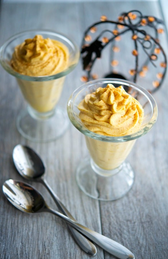 Pumpkin Mousse on a wooden table