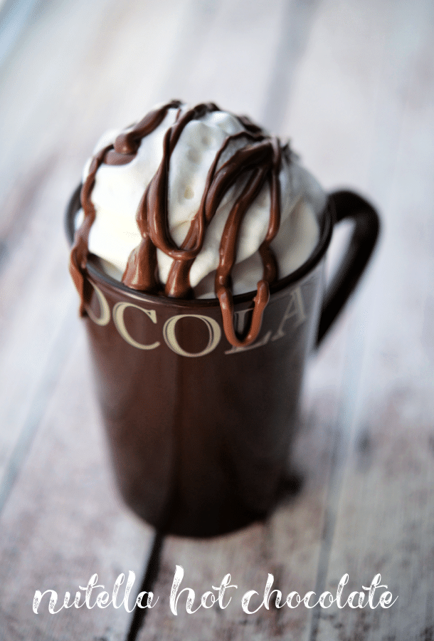 a mug of nutella hot chocolate