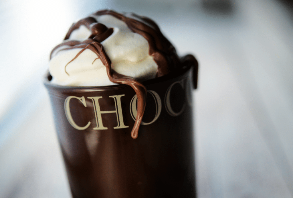 a close up of nutella hot chocolate
