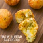 Turn your creamy, day old mashed potatoes into a light and tasty, cheesy appetizer with these Cheddar & Chive Potato Puffs. 