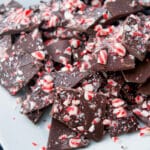 Looking for a quick and easy holiday dessert to bring to a last minute gathering? This Dark Chocolate Candy Cane Bark is perfect!