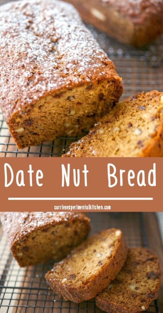 Date Nut Bread is one of my favorite quick breads to make during the holidays. Top it with a little cream cheese and breakfast is served! 