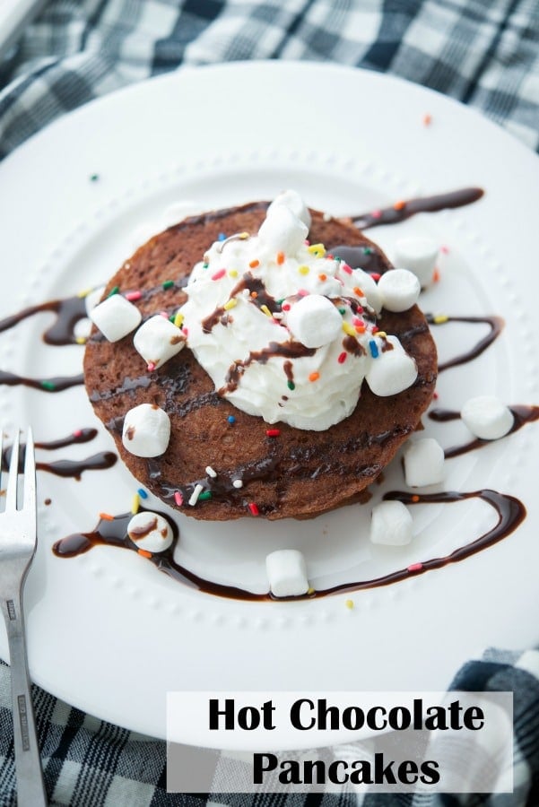 A close up of Hot Chocolate Pancakes