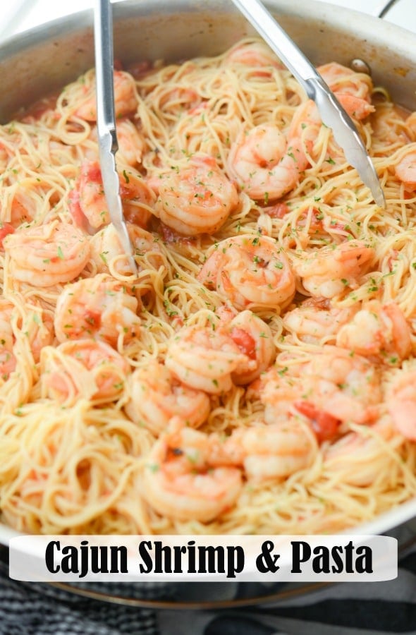 A bowl of Cajun shrimp and pasta