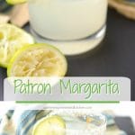 Enjoy the flavor of a classic Margarita at home made with Patron Silver Tequila, Contreau, fresh squeezed lime juice and simple syrup.