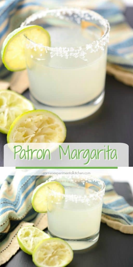 Enjoy the flavor of a classic Margarita at home made with Patron Silver Tequila, Contreau, fresh squeezed lime juice and simple syrup.