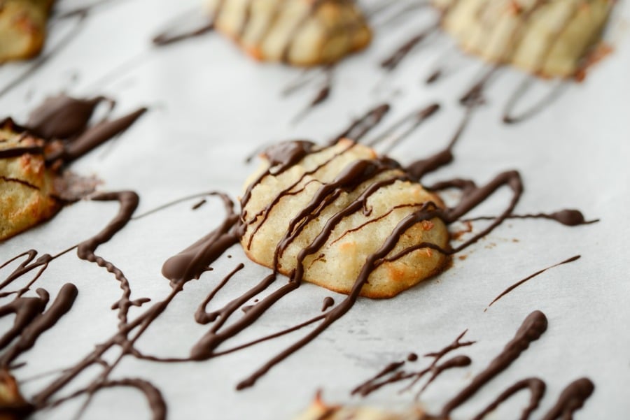 Chocolate Drizzled Coconut Macaroons 