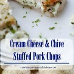 Cream Cheese and Chive Stuffed Pork Chops are a simple to make, quick weeknight meal that is gluten free, low carb and Keto Diet friendly. 