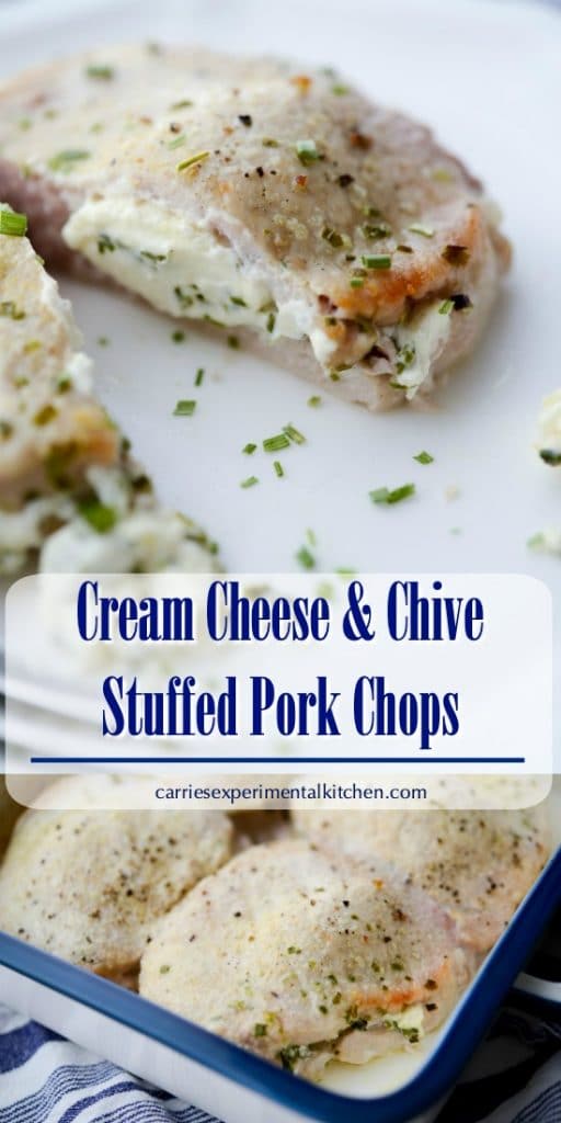 Cream Cheese and Chive Stuffed Pork Chops are a simple to make, quick weeknight meal that are gluten free, low carb and Keto Diet friendly.