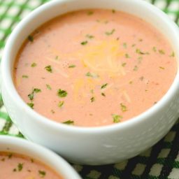 Creamy Fire Roasted Tomato and Cheddar Soup