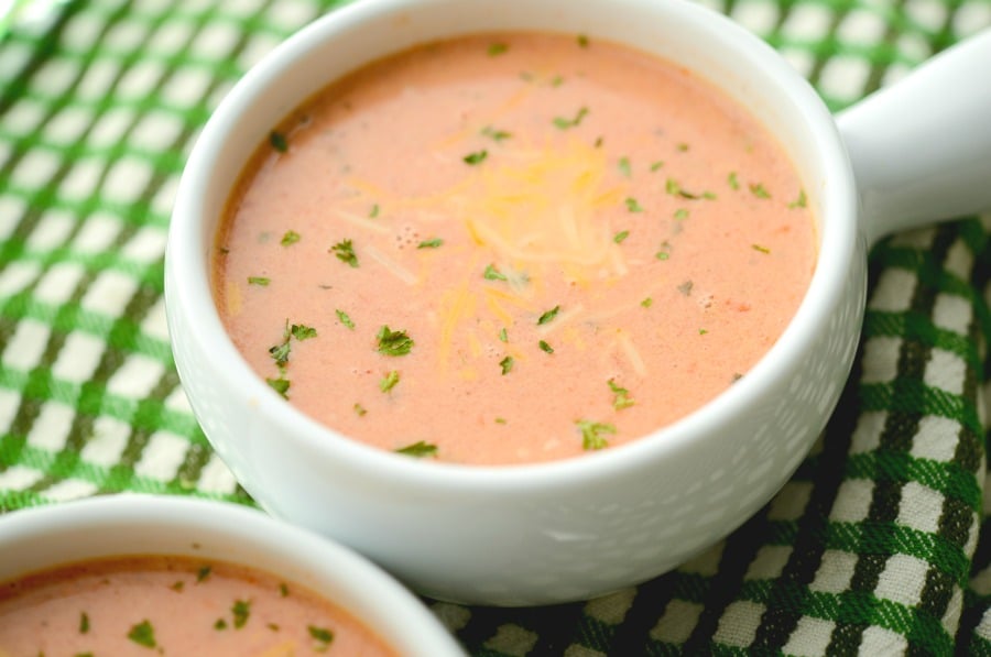 Creamy Fire Roasted Tomato and Cheddar Soup