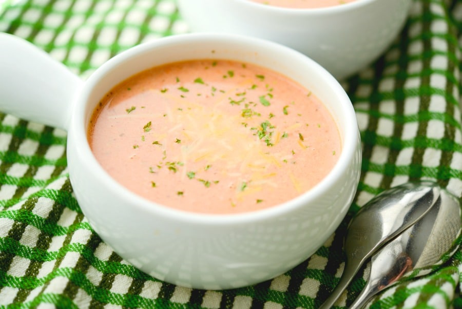 Fire Roasted Tomato and Cheddar Soup 