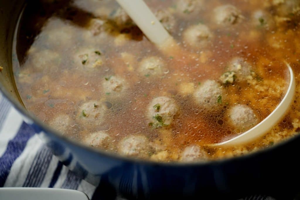 Sciusceddu (Italian Meatball and Egg Soup)