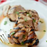 Center cut boneless pork chops marinated in a brine of Corona beer, fresh lime juice and cilantro