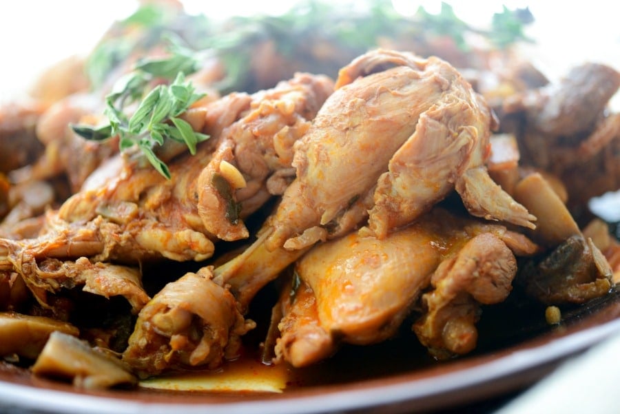 A close up of Chicken Cacciatore 