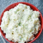 Potato Salad in a red bowl