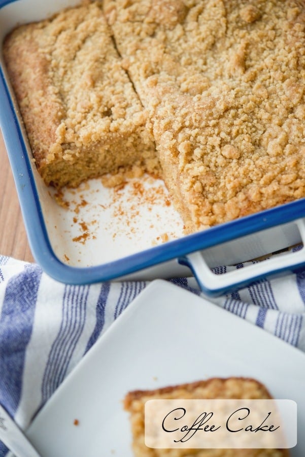 This homemade cinnamon crumb Coffee Cake is deliciously moist, light and would make a tasty snack or addition to any brunch menu.