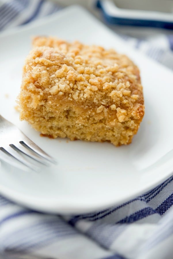 This homemade cinnamon crumb Coffee Cake is deliciously moist, light and would make a tasty snack or addition to any brunch menu.