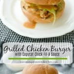 A close up of Grilled Chicken Burger with Copycat Chick-Fil-A sauce