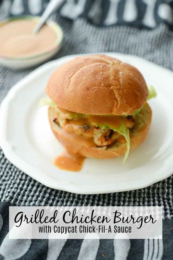Grilling season is coming and these Grilled Chicken Burgers topped with avocado and copycat Chick-Fil-A Sauce are sure to please everyone. 