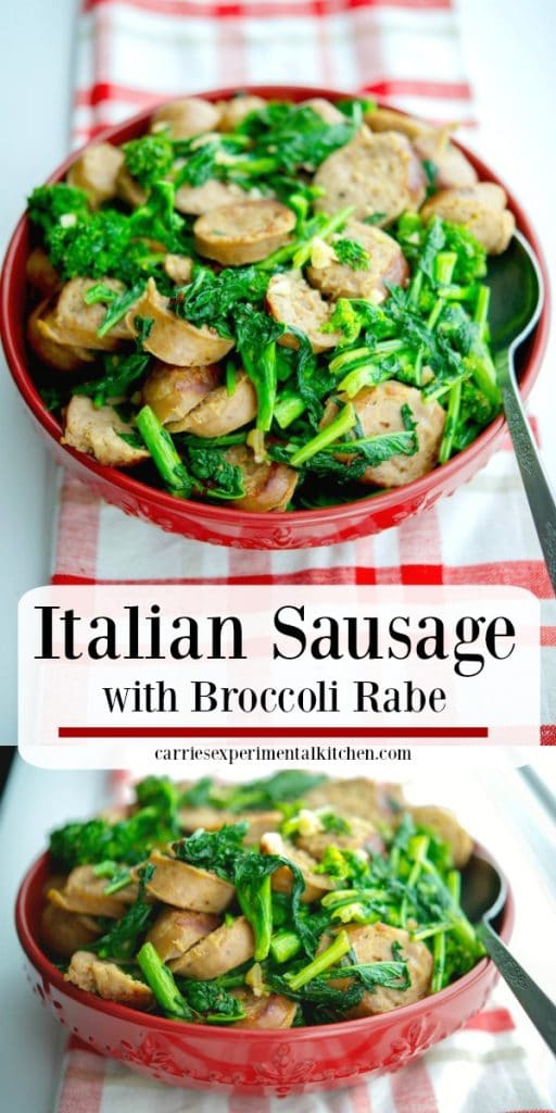 Italian Sausage with Broccoli Rabe is one of our family's favorite meals. It's quick to make, delicious, inexpensive and super easy!