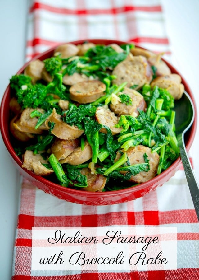 Italian Sausage with Broccoli Rabe is one of our family's favorite meals. It's quick to make, delicious, inexpensive and super easy! 