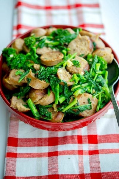 Italian Sausage with Broccoli Rabe is one of our family's favorite meals. It's quick to make, delicious, inexpensive and super easy!