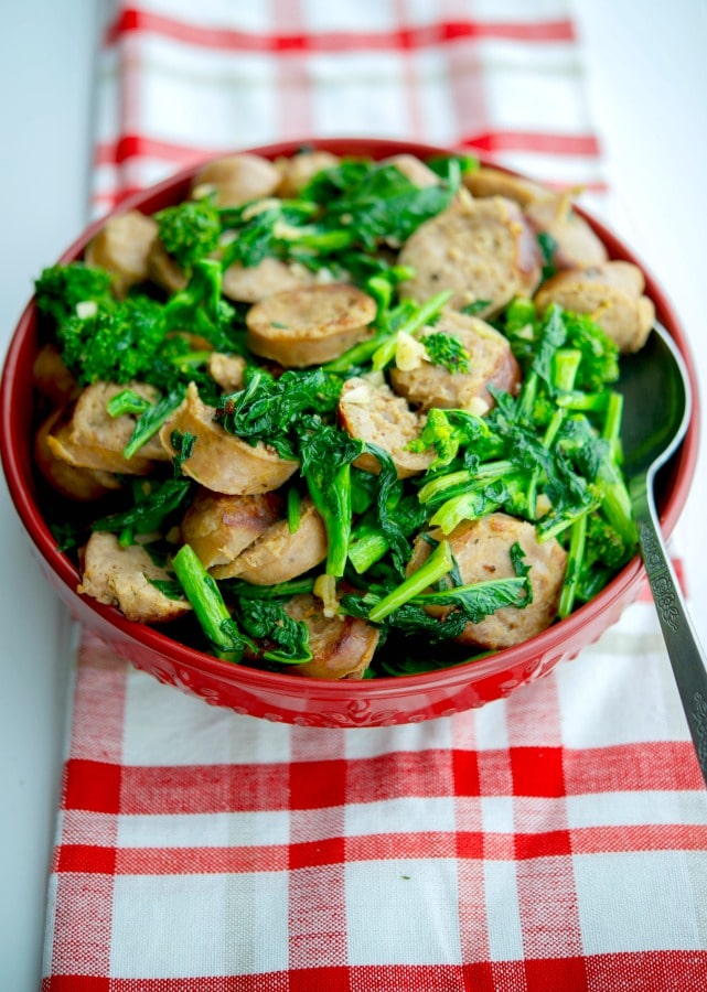 Italian Sausage with Broccoli Rabe is one of our family's favorite meals. It's quick to make, delicious, inexpensive and super easy!