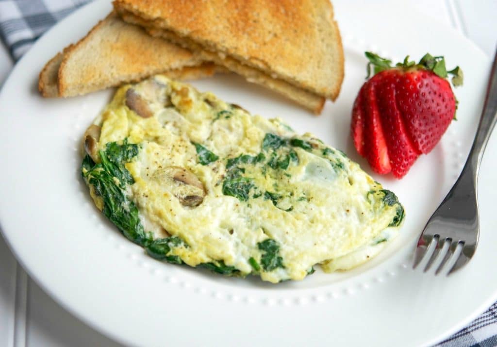 Spinach, Mushroom & Havarti Egg White Omelette